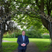 Cllr Thomas Kerr outside the Blackadder Memorial Gardens